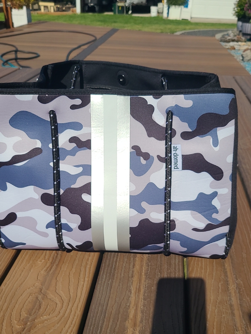ah-dorned Unisex Camo Tote Bag in Black /Grey - Both Bags NWT